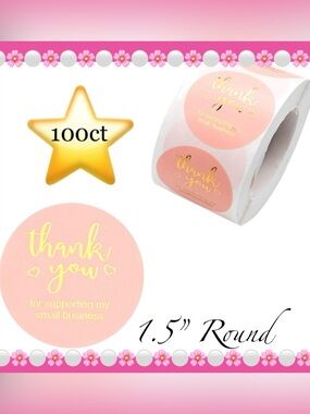 100 ~1.5” Thank You Boutique Stickers 🌟🆕🌟 2 For $15 (Bundle & Save)